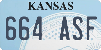 KS license plate 664ASF
