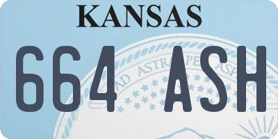 KS license plate 664ASH