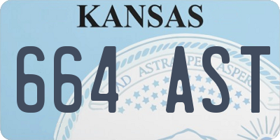 KS license plate 664AST