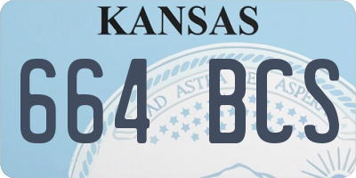 KS license plate 664BCS