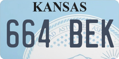 KS license plate 664BEK