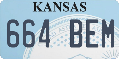 KS license plate 664BEM
