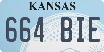 KS license plate 664BIE