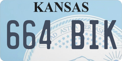 KS license plate 664BIK