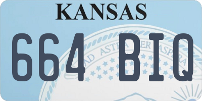 KS license plate 664BIQ