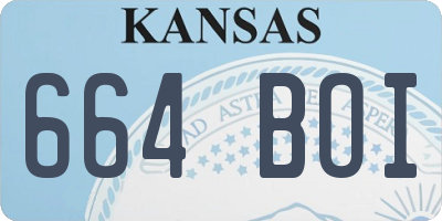 KS license plate 664BOI