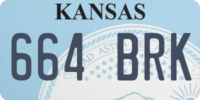 KS license plate 664BRK