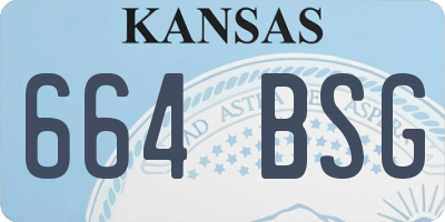 KS license plate 664BSG