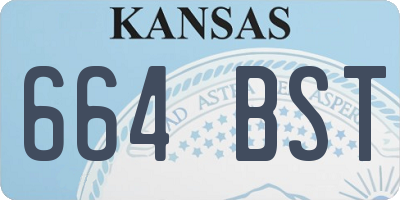 KS license plate 664BST