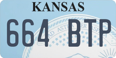 KS license plate 664BTP