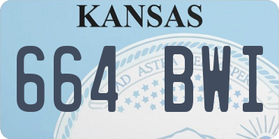 KS license plate 664BWI