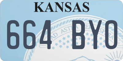 KS license plate 664BYO