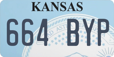KS license plate 664BYP