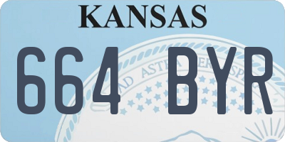 KS license plate 664BYR