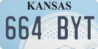 KS license plate 664BYT