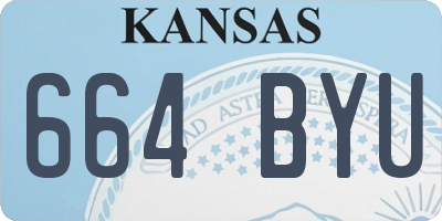 KS license plate 664BYU