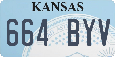 KS license plate 664BYV