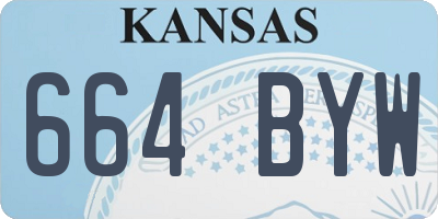 KS license plate 664BYW