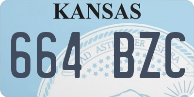 KS license plate 664BZC
