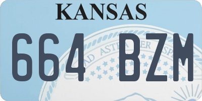 KS license plate 664BZM