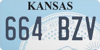 KS license plate 664BZV