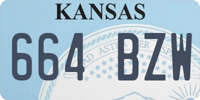 KS license plate 664BZW