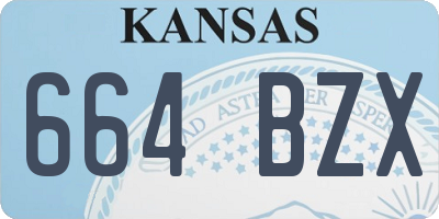 KS license plate 664BZX