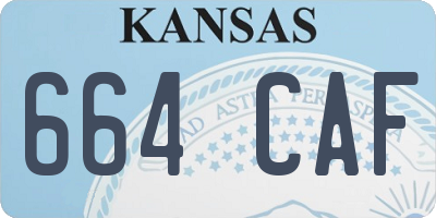 KS license plate 664CAF