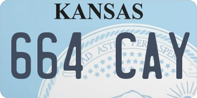 KS license plate 664CAY