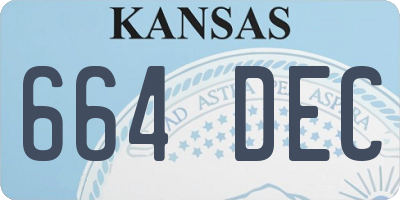 KS license plate 664DEC