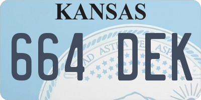 KS license plate 664DEK