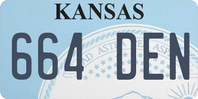 KS license plate 664DEN