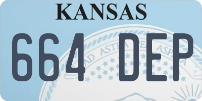 KS license plate 664DEP