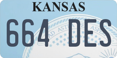 KS license plate 664DES