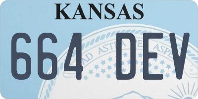 KS license plate 664DEV