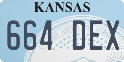 KS license plate 664DEX