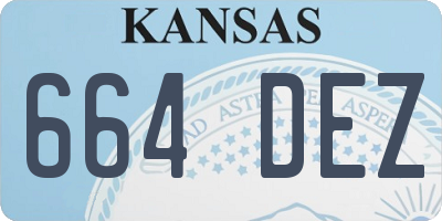 KS license plate 664DEZ