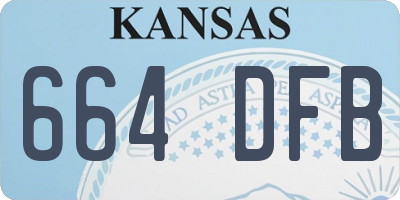 KS license plate 664DFB