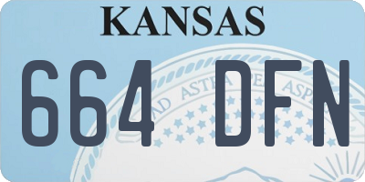 KS license plate 664DFN