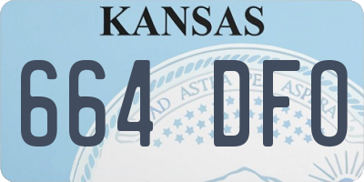 KS license plate 664DFO