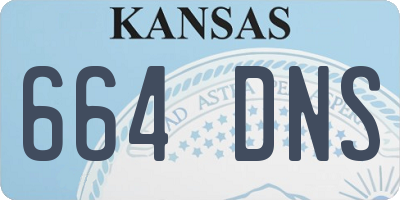 KS license plate 664DNS