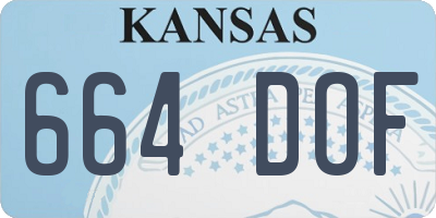 KS license plate 664DOF