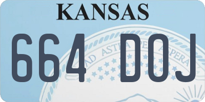 KS license plate 664DOJ