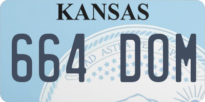 KS license plate 664DOM