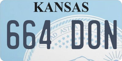 KS license plate 664DON