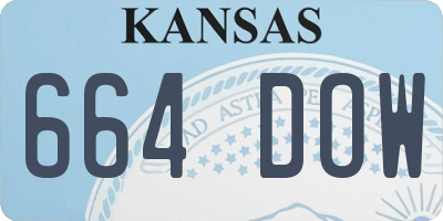 KS license plate 664DOW