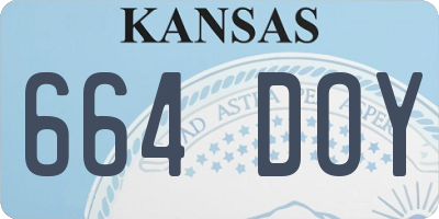 KS license plate 664DOY