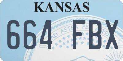 KS license plate 664FBX