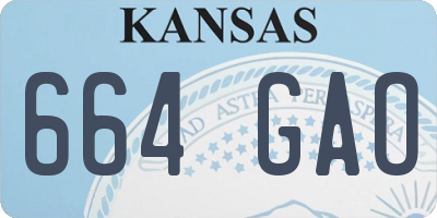 KS license plate 664GAO