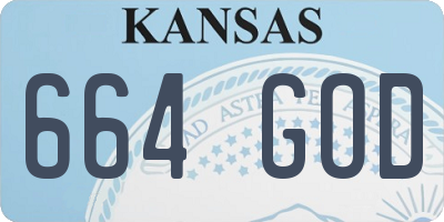 KS license plate 664GOD